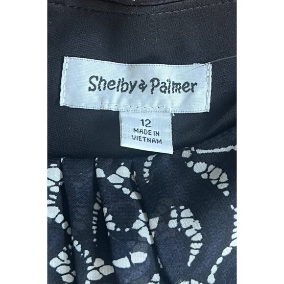 Shelby & Palmer Womens Short Sleeve Black & White Peplum Dress Size 12 - Picture 9 of 13